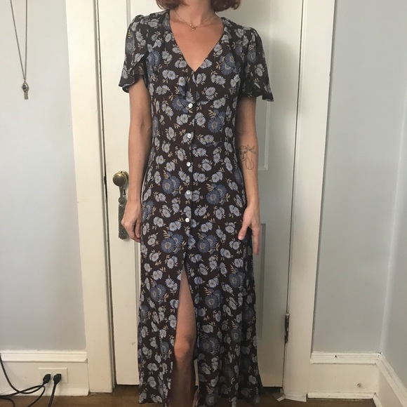 Christy Dawn Brown Floral Deadstock Maxi Dress - Picture 11 of 13